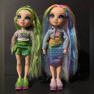 Rainbow High Amaya Raine And Jade High Fashion Dolls, 11 Inches, Gently Used